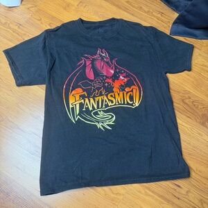 Disney Parks Fantasmic Black Graphic Tee Maleficent Dragon T-Shirt Raised XL